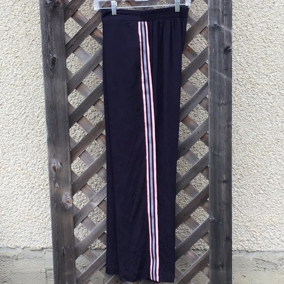 Dex Pants - Dex wide legged pants w/ pink, black & grey stripe